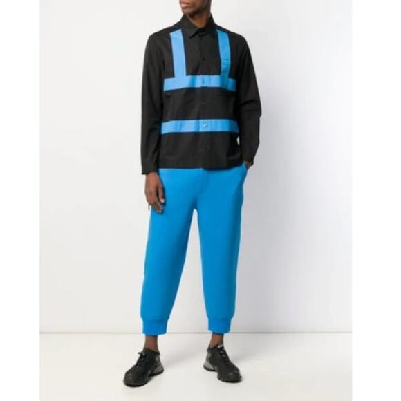 Craig Green Harness Detail Contrast Panel Shirt in Black and Blue - Picture 6 of 8